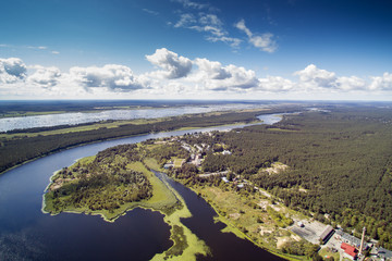 Fototapeta na wymiar River Lielupe lower reaches and lake Babite, Latvia.
