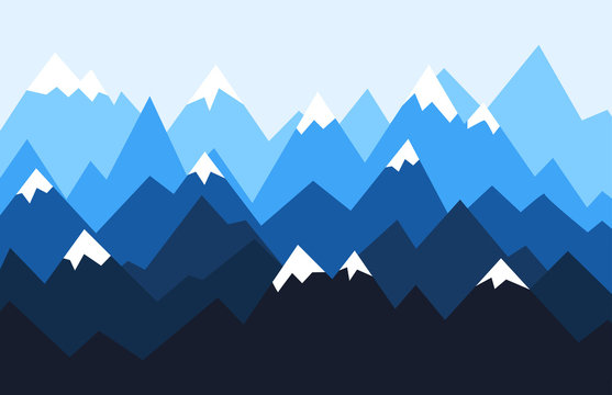 Mountains background in geometric style. Triangle mountain ridges. Vector geometric illustration.