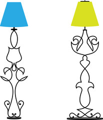 Wrought Iron Table Floor Lamp Design