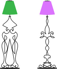 Wrought Iron Table Floor Lamp Design