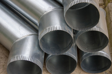 Galvanized steel Drainpipe in warehouse