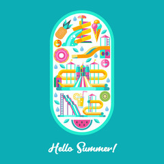 Hello summer. Vector illustration.