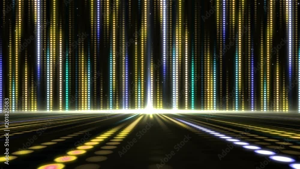 Poster Digital abstract moving light dots pattern for background and screensaver