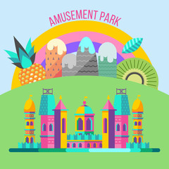 Amusement park. Vector clipart.