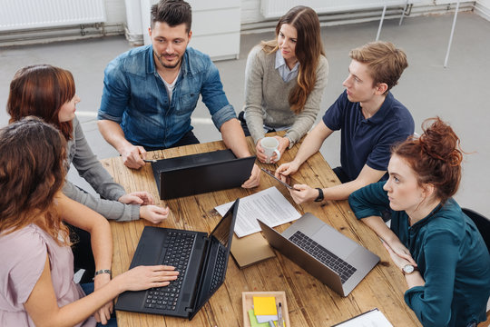 Group of people working over project in office