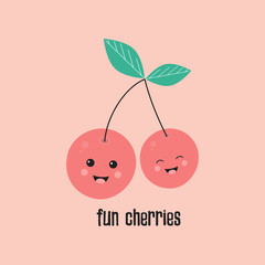 funny cherries on pink
