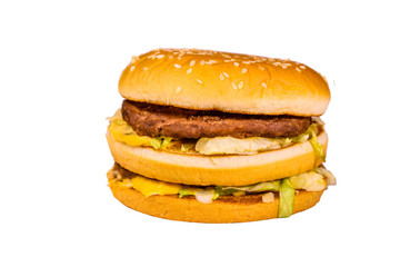 Fresh hamburger isolated on the white background