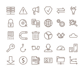 GDPR icons set.