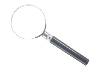 Magnifier isolated on white horizontal view