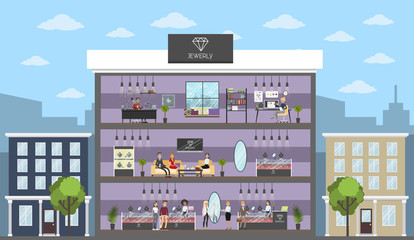 Fototapeta premium Jewelry store interior.