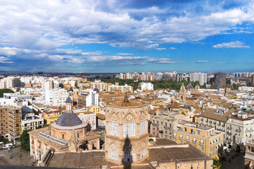Valencia panoramic view of the urban landscape, Spain