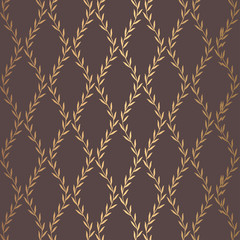Golden Leaves Pattern Vintage Design