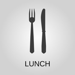 Lunch icon. Lunch symbol. Flat design. Stock - Vector illustration