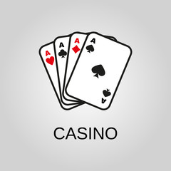 Casino icon. Casino symbol. Flat design. Stock - Vector illustration