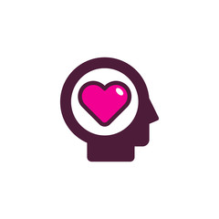 Love Head Logo Icon Design