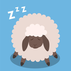Isolated sleeping sheep.