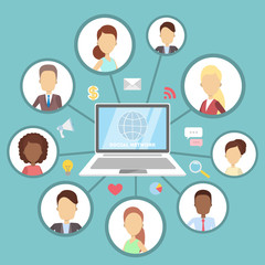 Social network laptop.