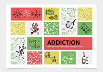 Harmful Addictions Infographic Concept