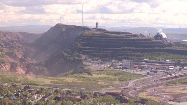 Kiruna ore mine (Kiirunavaara) in the north of Sweden.