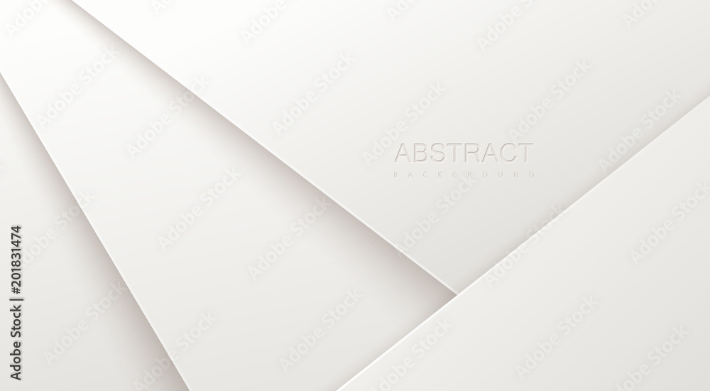 Wall mural abstract 3d background with white paper layers.