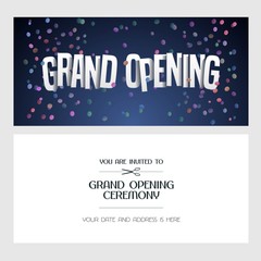 Grand opening vector illustration, invitation card