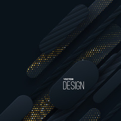 Obraz premium Abstract 3d banner with linear paper shapes.