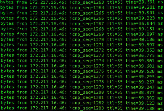 Ping of site using UNIX bash shell.