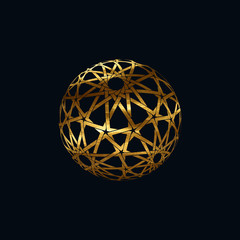 Abstract sphere with traditional arabic pattern.
