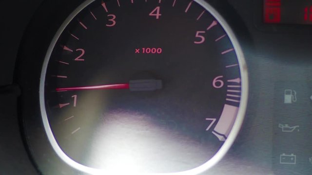 the tachometer in the car reacts to the accelerator pedal