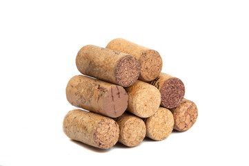 Wine corks isolated on the white