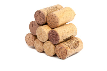 Wine corks isolated on the white