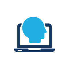 Laptop Head Logo Icon Design
