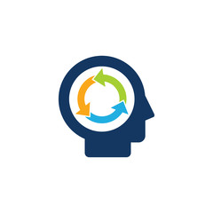 Recycle Head Logo Icon Design