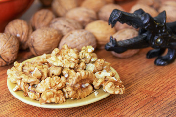 Cup of walnuts