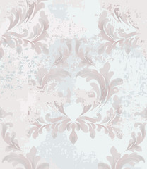 Rococo pattern background Vector. Ornamented texture luxury design. Vintage Royal textile decors