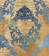 Naklejka premium Baroque pattern background Vector. Ornamented texture luxury design. Vintage Royal textile decors