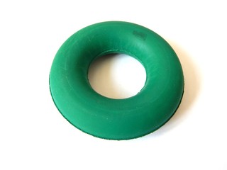 Rubber sports simulator for hands. Sports rubber ring for compression in the palm of hand.