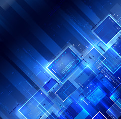 Blue dark tech background