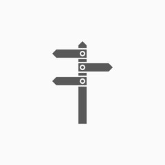 signpost icon, guidepost vector