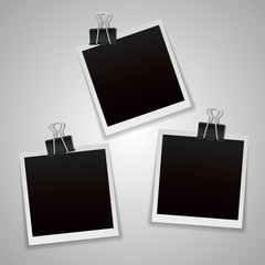 Photo frame. White plastic border on a transparent background. Vector illustration