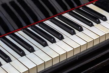 old grand piano keys