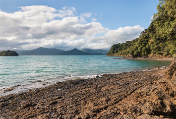 Queen Charlotte Sound in Marlborough Sounds, South Island, New Zealand