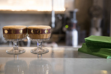 cold coffee on the bar counter