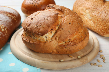 fresh bread with seeds