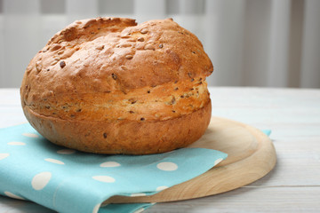 Fresh baked round bread