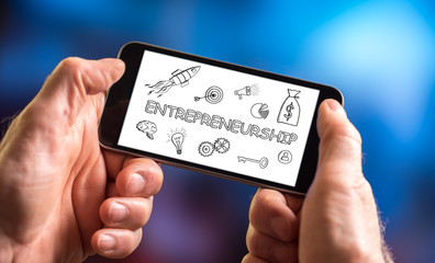 Entrepreneurship concept on a smartphone