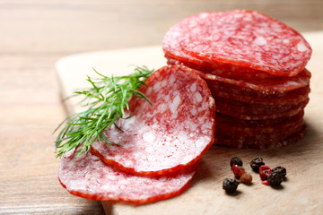 Sausage salami and spices
