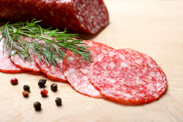 Sausage salami and spices