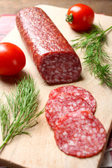 Salami with tomatoes and dill
