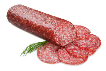Sliced salami and dill